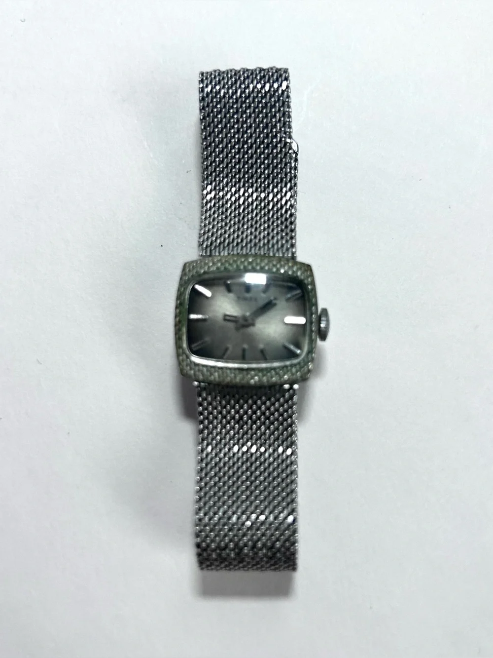70’s Timex Silver Chainmail Mesh Women’s Watch Mechanical Wind up
